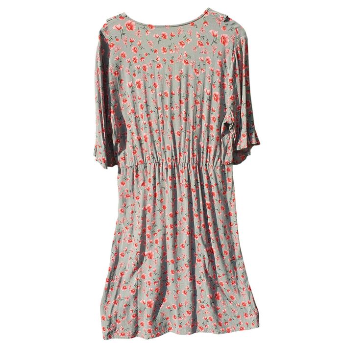 Rochie vascoza 40, M, Vila, mânecă scurta, verde cu flori