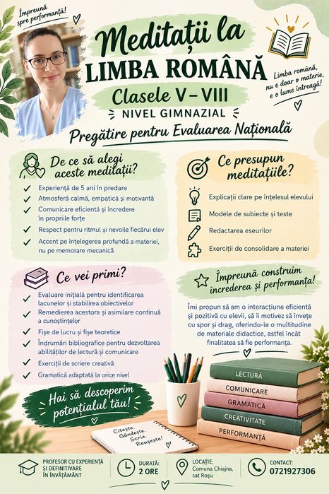 Meditații limba și literatura română | Clasele V-VIII  | Pregătire Evaluare Națională