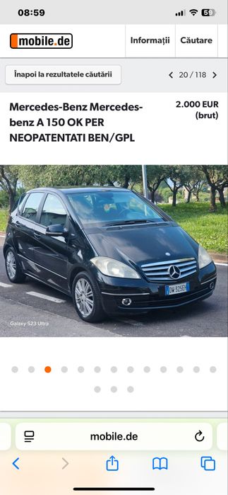 Dezmembrez mercedes A class w169 1.5 benzina 80k km, motor, cutie