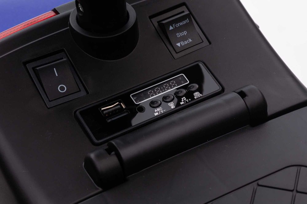 Masinuta 2in1 electrica de politie BJ993D 30W 6V cu BT, USB port #Blue