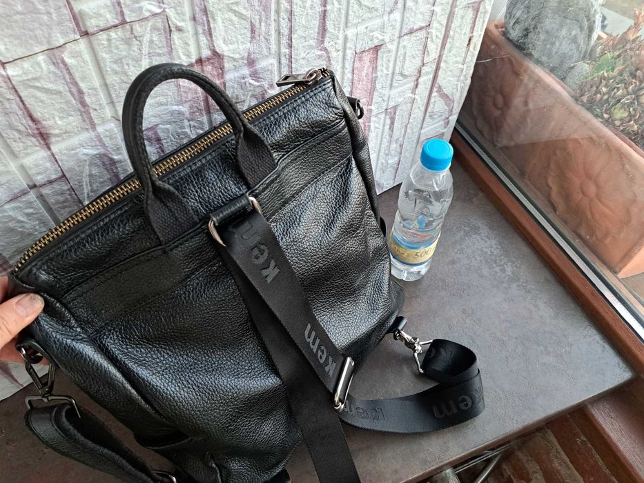 дамска раница,черна кожена,чанта-естествена кожа,