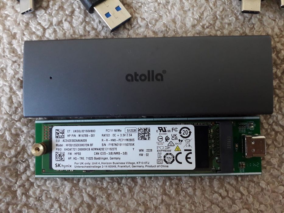 512GB external NVMe SSD M.2