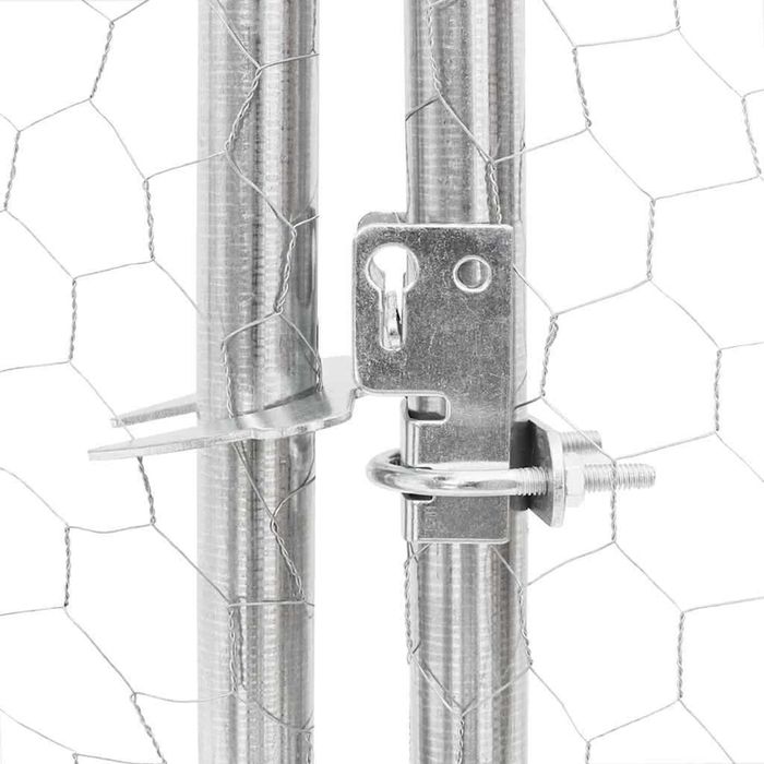 Cușcă pentru câini de exterior cu ușă 2x4x1 m, oțel galvanizat VidaXL