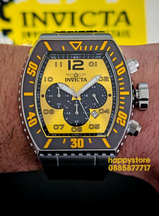 INVICTA Gridlock Yellow 50 mm, Инвикта нов ръчен часовник