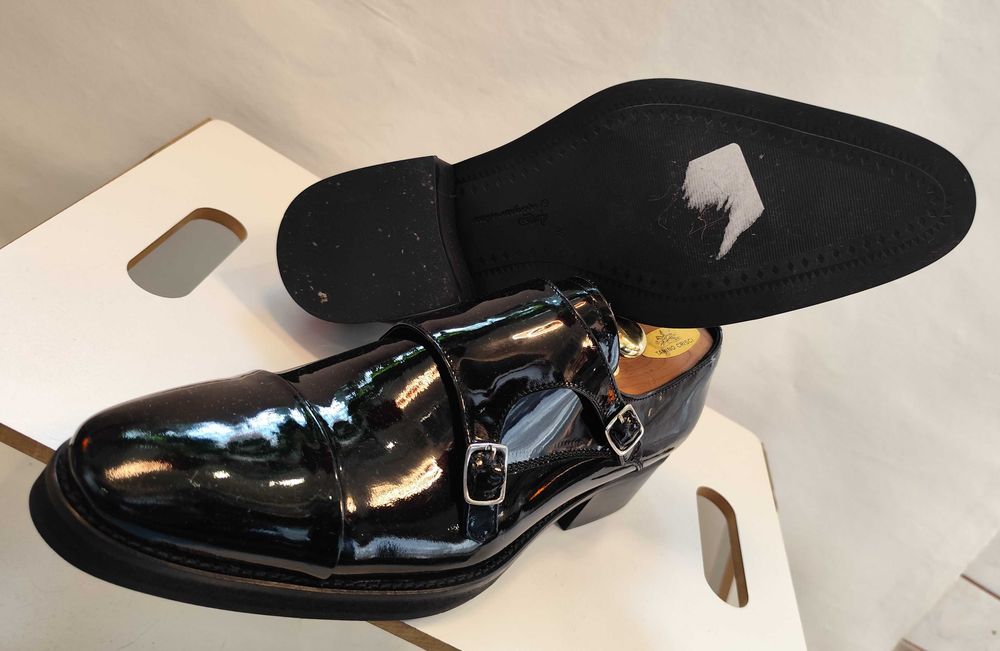 Pantofi double monk 42 de lux Sartoria Artigianale NOI piele naturala