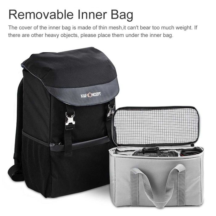 K&F Concept фотографска раница с вадеща се чанта и отделение за лаптоп