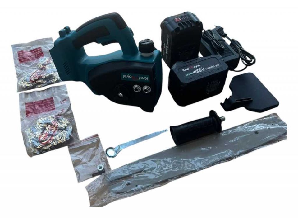 Акумулаторен Безчетков Верижен Трион с  30см шина, 2 Вериги, 2 Батерии