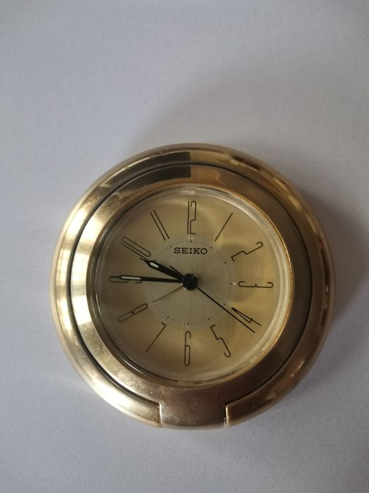SEIKO - travel часовник ( будилник) позлатен