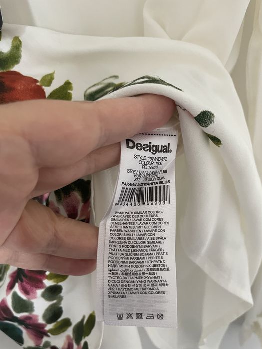 Camasa alba imprimeu floral noua Desigual XXL