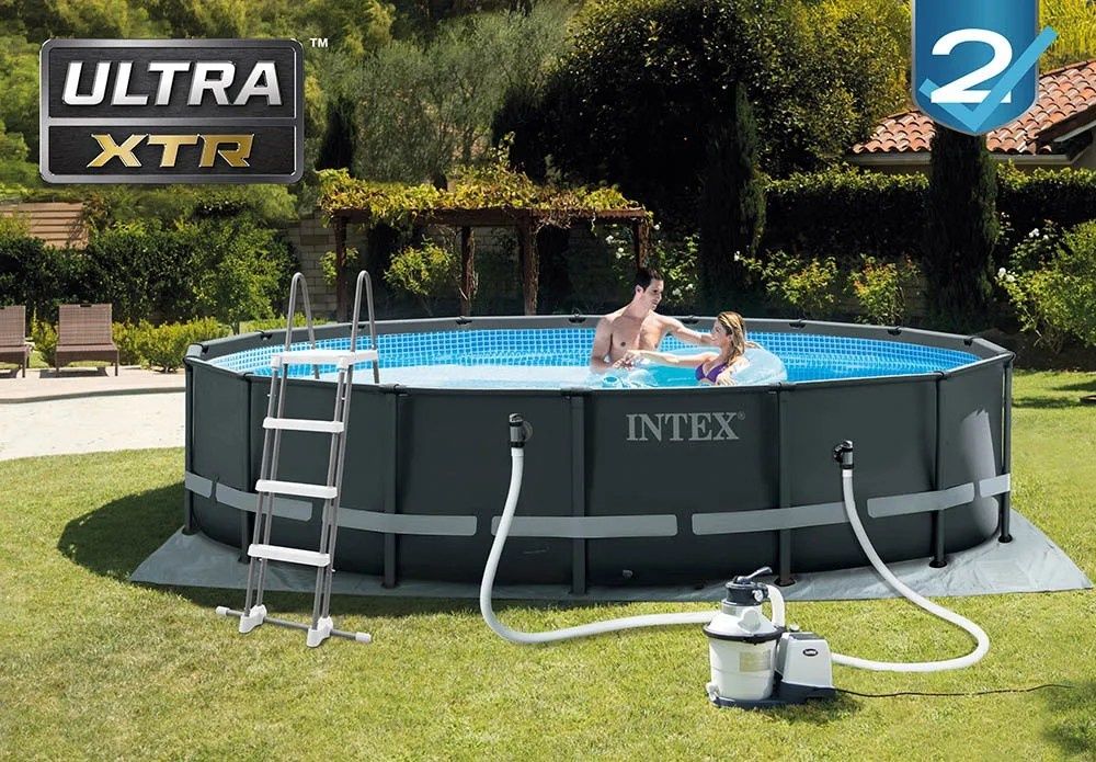 Басейн Ultra XTR Intex, Кръгъл, Ф488 x 122 см, пясъчна помпа, PVC, тюр