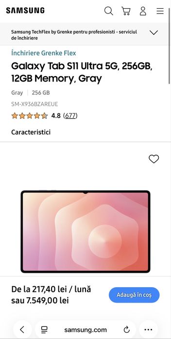 Samsung Galaxy Tab 11 Ultra , 12 Gb Ram , 256 , sigilata la cutie !