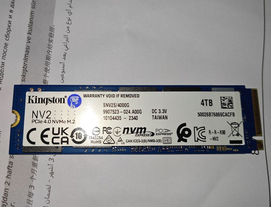 SSD NVMe M.2 Kingston NV2 4TB 100% Life