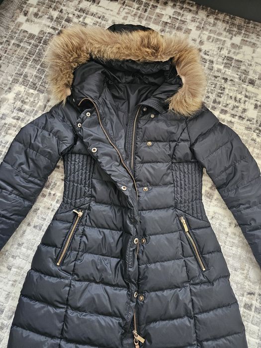 Дамско елегантно яке с естествен пух