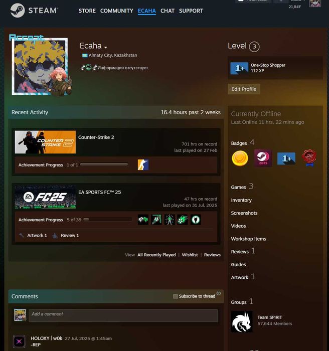 steam аккаунт cs2 fifa