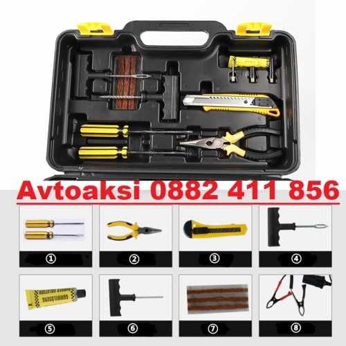 Двуцилиндров Компресор за гуми с инструменти 12V / 85л- 4887