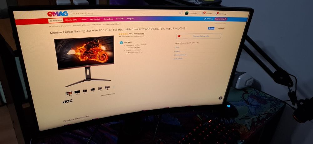 Monitor curbat gaming 144hz