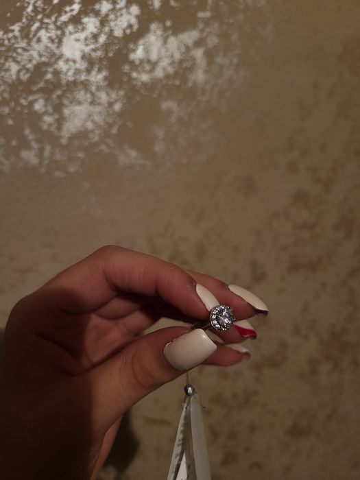 Набор серебро, кольцо и серьги