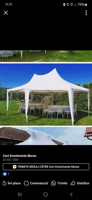 Cort evenimente,  mese, scaune,  Mureș