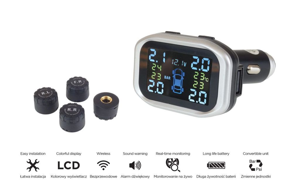 Senzori presiune roti  AMIO, TPMS, monitorizare presiune si temperatura aer din anvelope