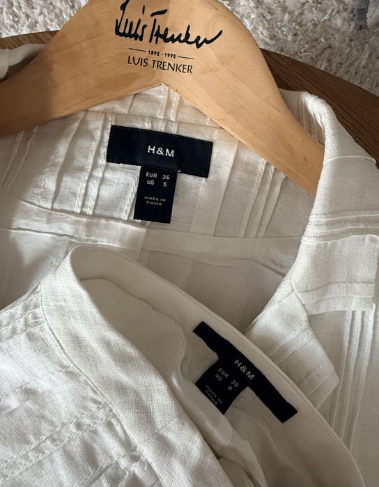 Set elegant H&M din in - Sacou (36) și Fustă (38) - Alb/Crem