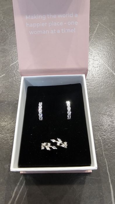 Сребърен камплект обеци с пръстен