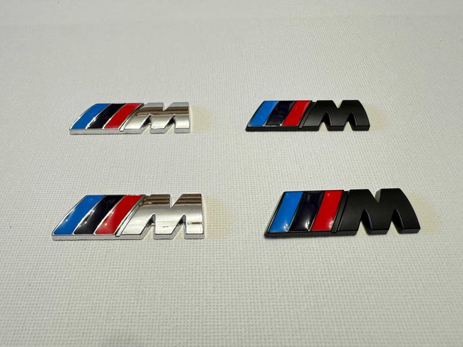 Set 2 embleme logo M 45mm BMW crom / negru