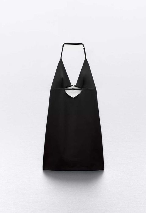 Черна изрязана рокля Zara с етикет, размер М