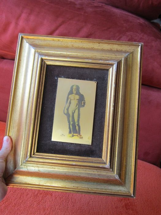 cadou rar Riace Warriors tablou Dorato 24K  aurit semnat Italy'70