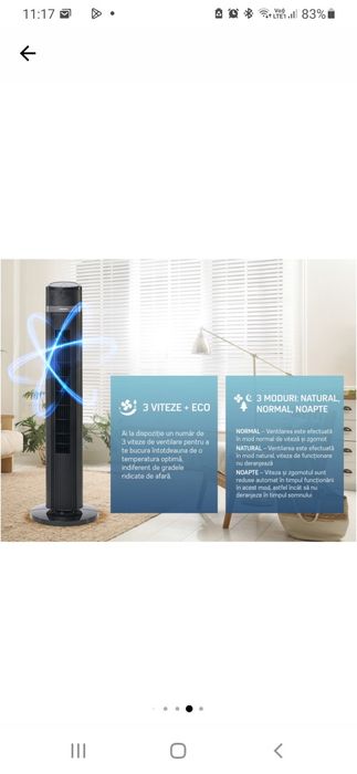 Ventilator turn Heiner 45W, negru