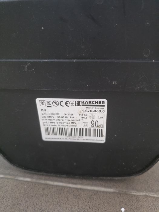 Aparat de spalat cu presiune Karcher K 3, 120 bari, 1600 W, 300 l/h