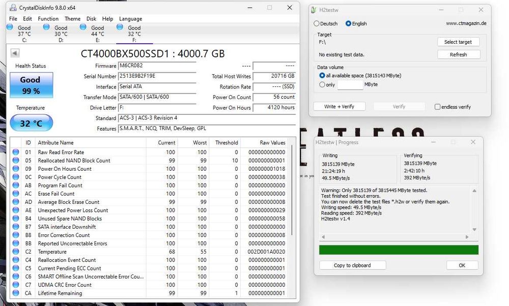 SSD Crucial BX500 4TB SATA 2.5 inch