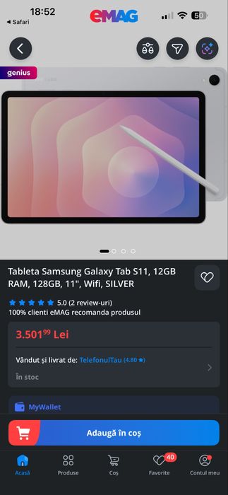 Tableta Samsung Galaxy Tab S11, 12GB RAM, 128GB