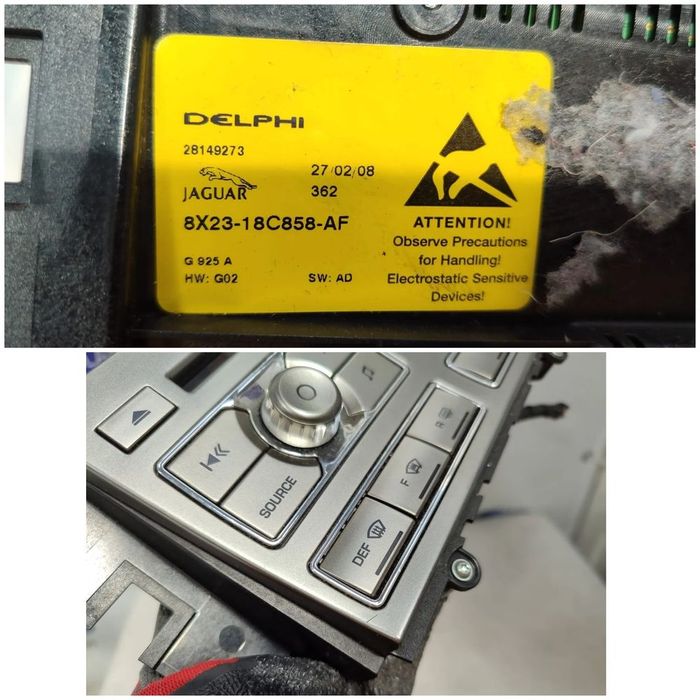 PANOU COMANDĂ CLIMA / AUDIO / MULTIMEDIA JAGUAR XF (X250) 2007–2015 / COD OEM 8X23-18C858-AF (5E2)