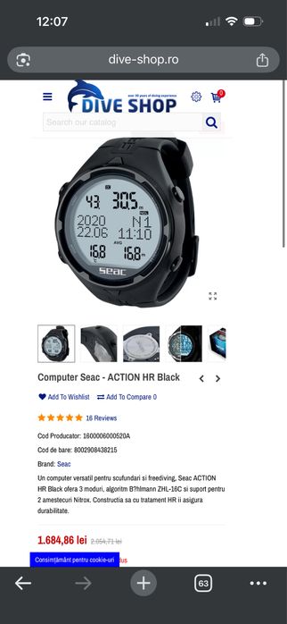 Computer de scufundari Seac Action HR