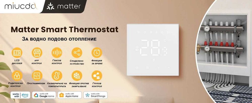 MIUCDA WiFi Програмируем термостат за водно подово отопление 3A