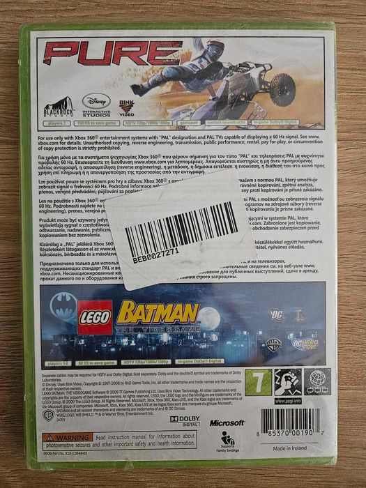 +Гаранция! НОВА! Xbox 360 игра, 2 игри в 1. Lego Batman и Pure