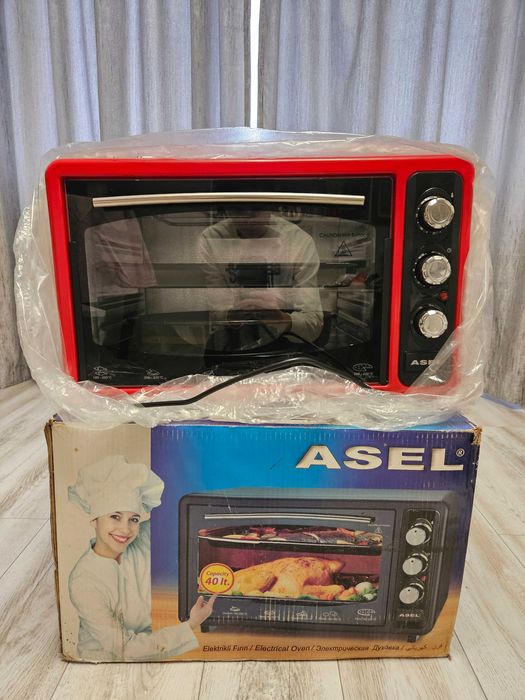 Cuptor Electric ASEL AL AF 0123, 650W, 40 litri, Roșu