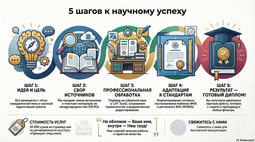 Tayyor manbani o‘zbekcha ilmiy ishga aylantirish/Dipl-Disser-Ko'mak