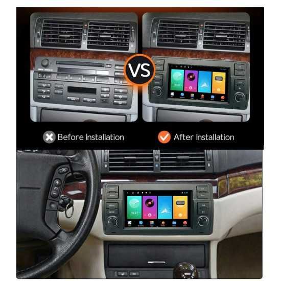 7-инчова Android мултимедия за BMW 3 Series E46 + CarPlay + камера с копчета и активно охлаждане