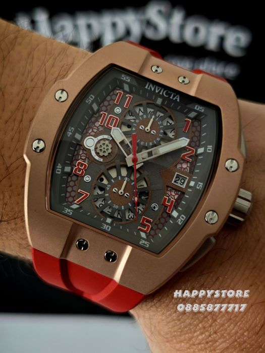 INVICTA Strada Red/Rose Gold 47 mm, Инвикта нов мъжки часовник