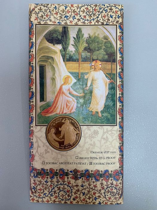 Felicitare Paste religios 2012  medalie tombac  Monetăria Statului BNR