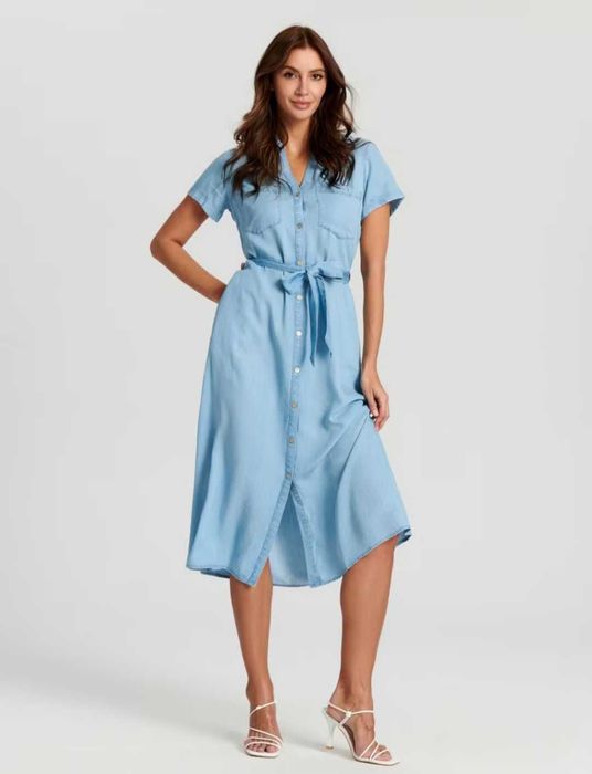 Оранжева рокля / Цикламена къса рокля/ Дънкова рокля / Рокля от лиосел