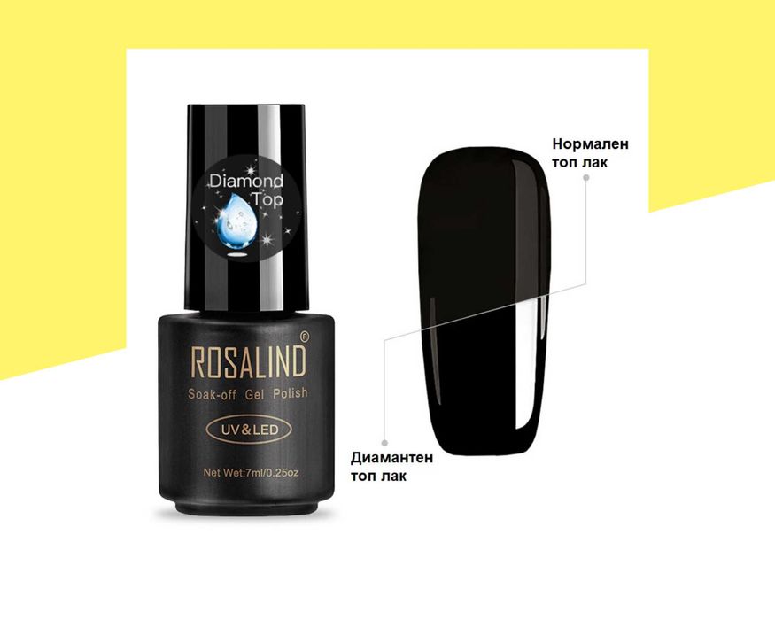 UV/LED Диамантен топ лак ROSALIND