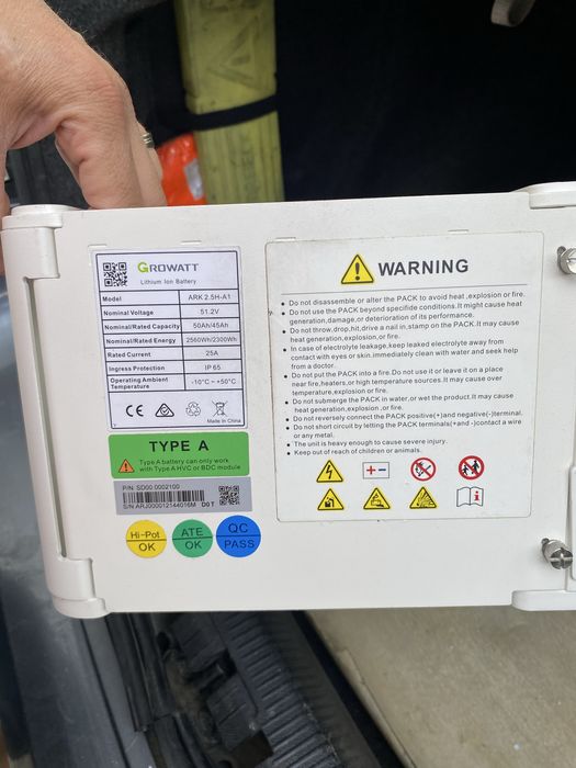 Baterie Growatt ARK-2.5H-A1 LiFePo4 2.56kWh
