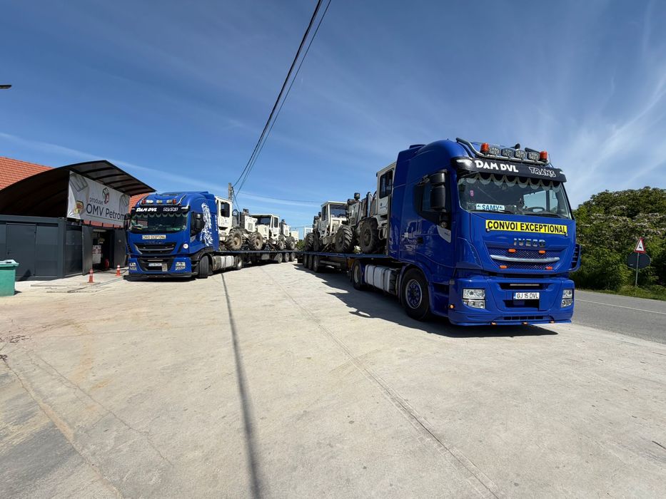 Transport Utilaje Inchiriez platforma trailer agabaritic