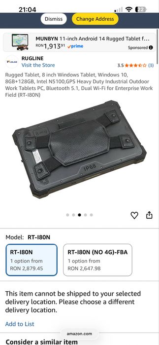 Tableta conditii extreme rugged design sistem operare Windows 10