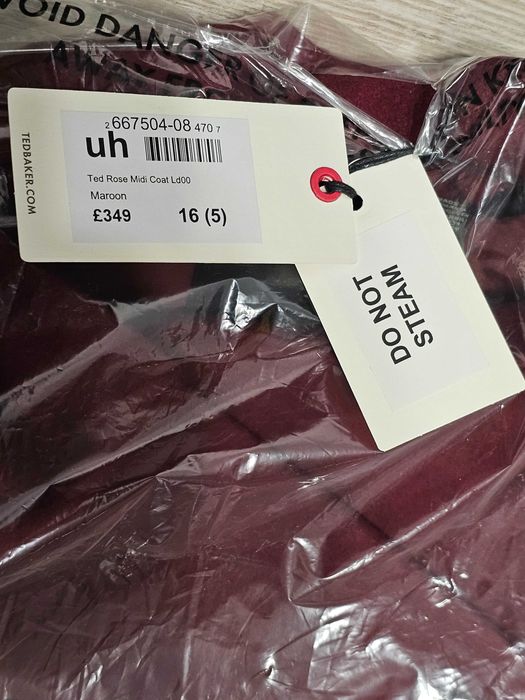 Palton Ted Baker Ted Rose Midi Coat Ld00 Maroon 16/5/XL