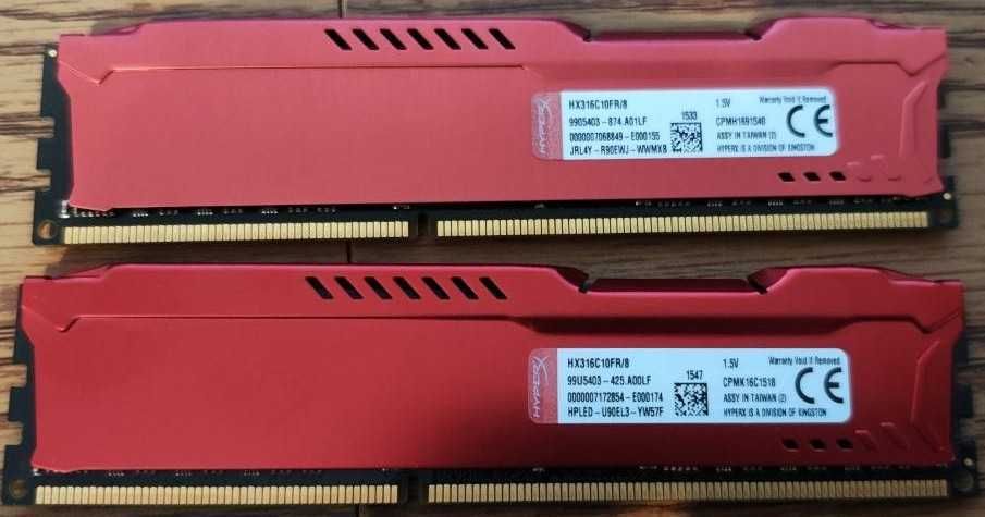 HyperX Fury DDR3 16GB 1600MHz DIMM PC3-12800 Modul RAM kit 2x8GB