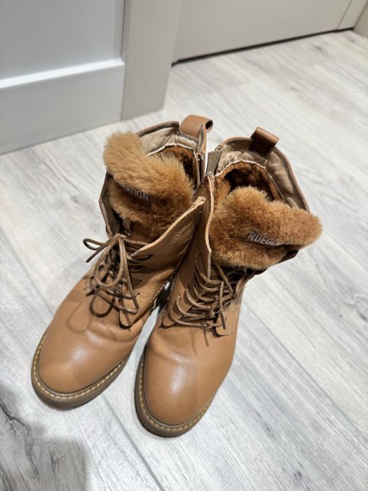 Зимние ботинки кожанные