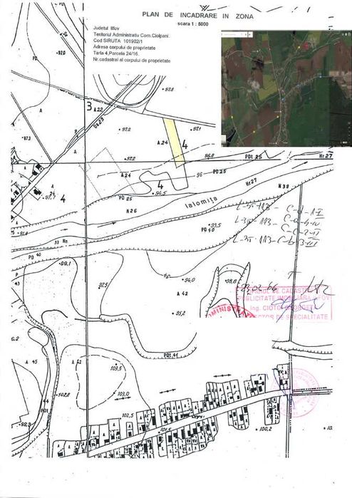 Vand teren intravilan Ciolpani-Luparia Ilfov 4236 m2 padure si raul Ia
